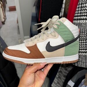Nike Green and Brown High-Top Sneakers